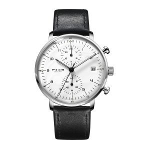 Minimalist White Dial Leather Strap Watch - FS021